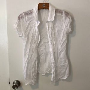 American Eagle | Women’s white short sleeve blouse